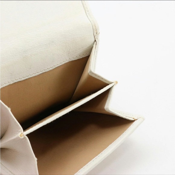 Christian Dior Metallic Gold Monogram Canvas White Leather Wallet Authentic - Picture 8 of 8